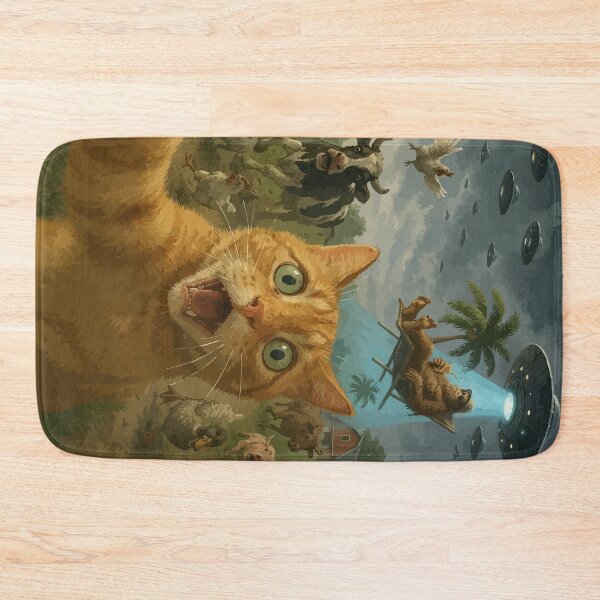 Item preview, Cat Selfie UFO Bigfoot Sasquatch Farm designed and sold by TomFrontierArt.