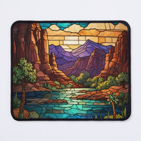 Item preview, Southwestern landscape Sedona stain glass art designed and sold by hollycooper.