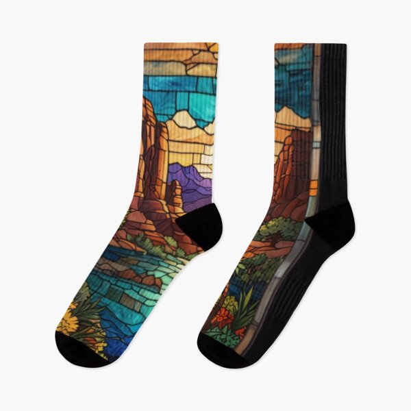 Item preview, Southwestern landscape Sedona stain glass art  designed and sold by hollycooper.