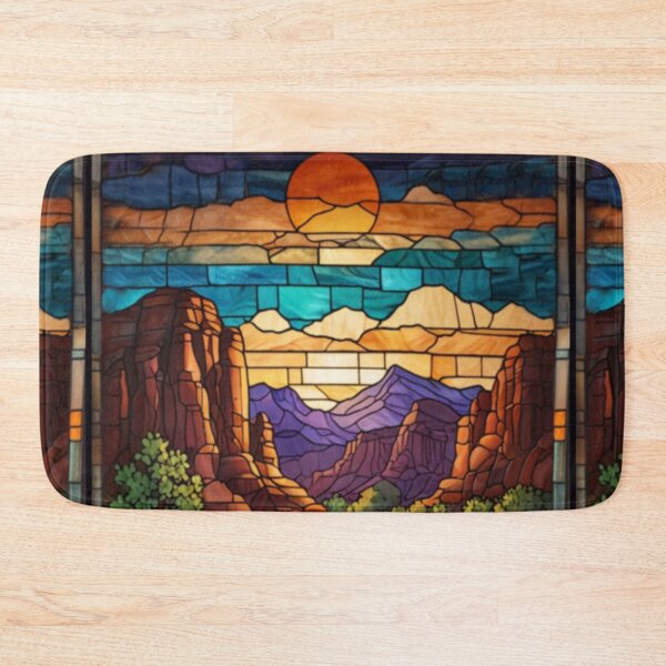 Item preview, Southwestern landscape Sedona stain glass art  designed and sold by hollycooper.