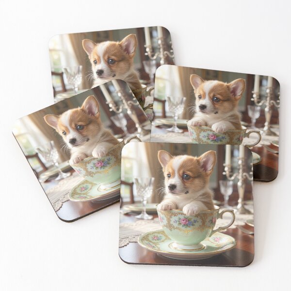 Item preview, Corgi Puppy in a Tea Cup designed and sold by Tridentulus.