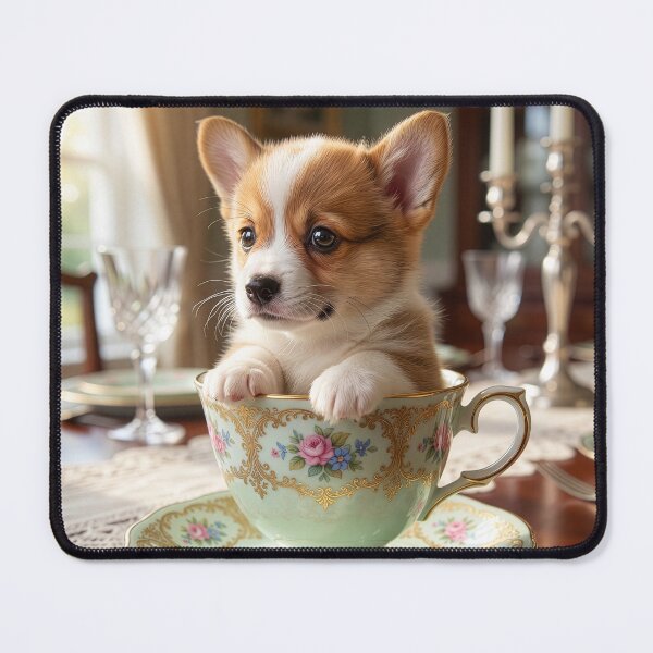 Item preview, Corgi Puppy in a Tea Cup designed and sold by Tridentulus.