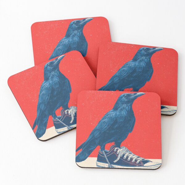 Item preview, Crow standing on shoe in red scene designed and sold by anytka.