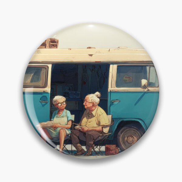 Item preview, Elderly couple relaxes by their van designed and sold by anytka.