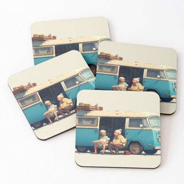 Item preview, Elderly couple relaxes by their van designed and sold by anytka.