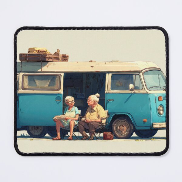 Item preview, Elderly couple relaxes by their van designed and sold by anytka.