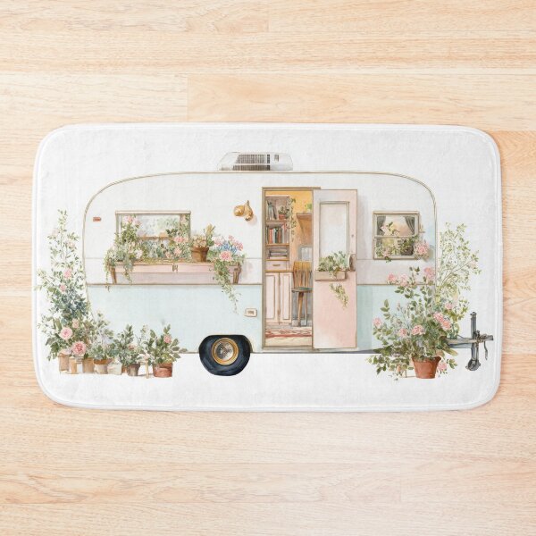 Item preview, Flowered vintage caravan designed and sold by anytka.