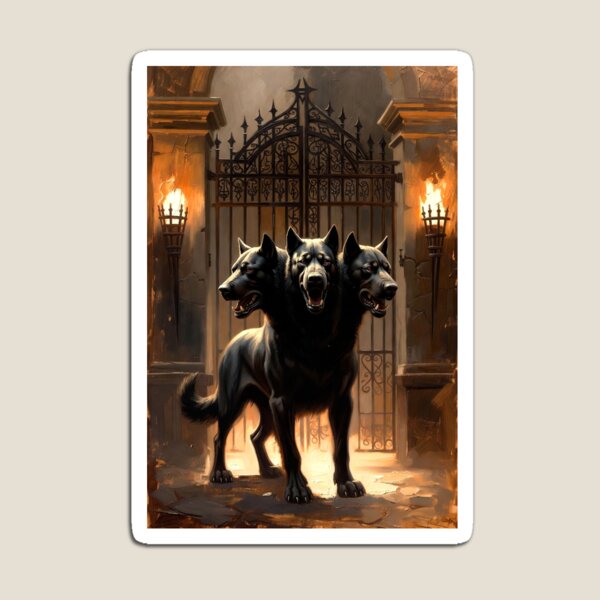 Item preview, Cerberus at the Iron Gates – Gothic Dark Fantasy Art designed and sold by semenol.