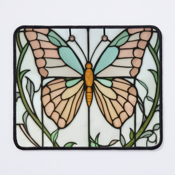 Item preview, Elegant art nouveau butterfly stain glass art designed and sold by hollycooper.