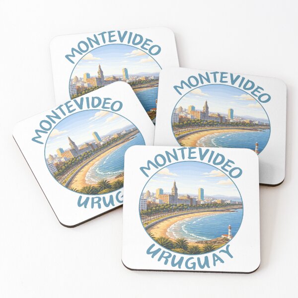 Item preview, Montevideo in Uruguay, Retro Travel Art Circle Emblem designed and sold by MaateoDesign.
