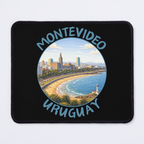 Item preview, Montevideo in Uruguay, Retro Travel Art Circle Emblem designed and sold by MaateoDesign.