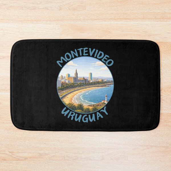 Item preview, Montevideo in Uruguay, Retro Travel Art Circle Emblem designed and sold by MaateoDesign.