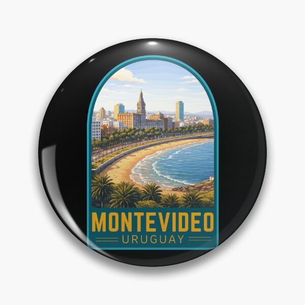Item preview, Montevideo in Uruguay, Vintage Travel Art Emblem designed and sold by MaateoDesign.