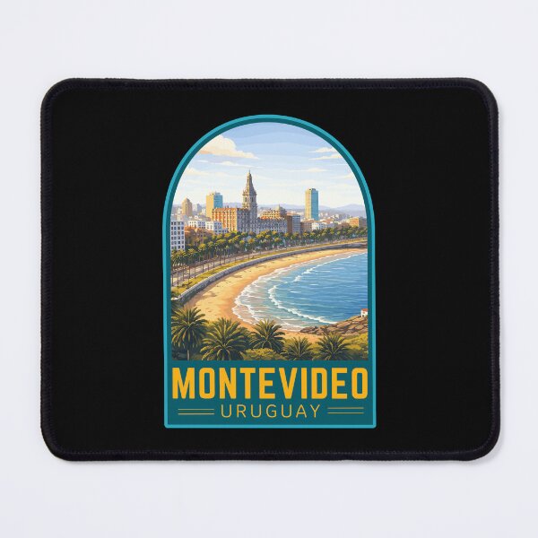 Item preview, Montevideo in Uruguay, Vintage Travel Art Emblem designed and sold by MaateoDesign.