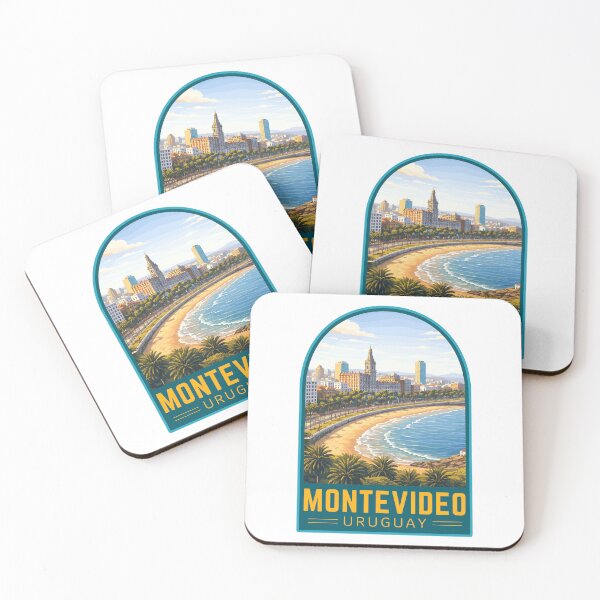 Item preview, Montevideo in Uruguay, Vintage Travel Art Emblem designed and sold by MaateoDesign.