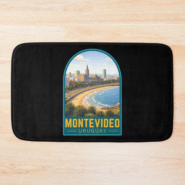 Item preview, Montevideo in Uruguay, Vintage Travel Art Emblem designed and sold by MaateoDesign.