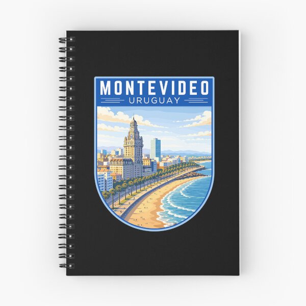 Item preview, Montevideo in Uruguay, Retro Travel Art Badge designed and sold by MaateoDesign.