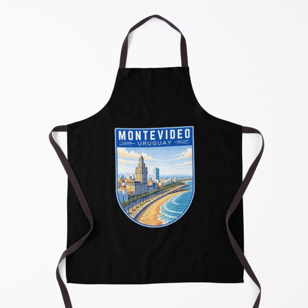 Item preview, Montevideo in Uruguay, Retro Travel Art Badge designed and sold by MaateoDesign.