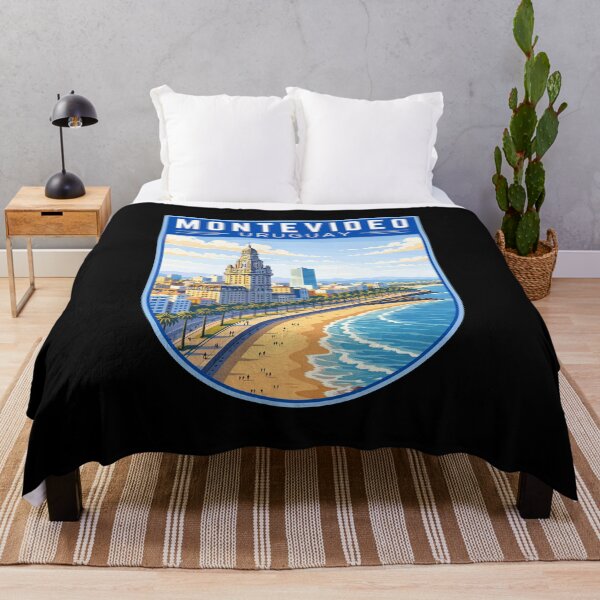Item preview, Montevideo in Uruguay, Retro Travel Art Badge designed and sold by MaateoDesign.