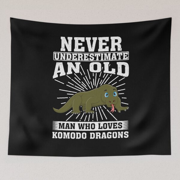 Item preview, Never Underestimate An Old Man Who Loves Komodo Dragons designed and sold by CosmoKitsch.