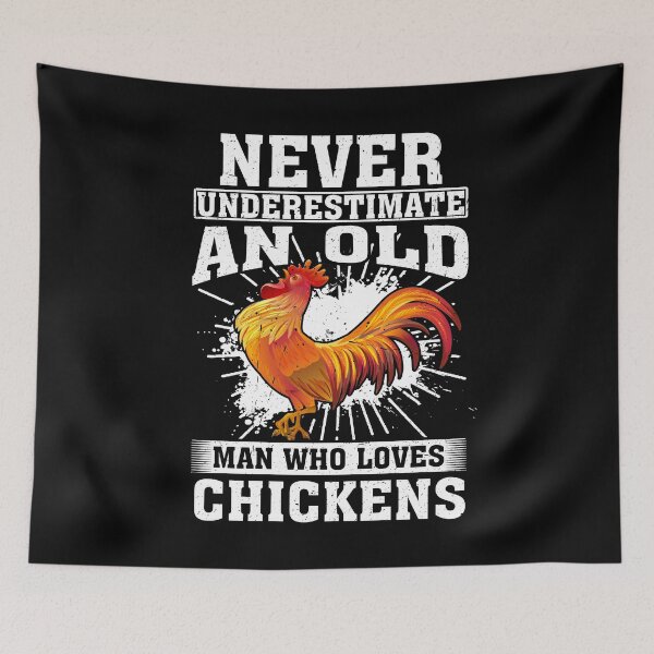 Item preview, Never Underestimate An Old Man Who Loves Chickens  designed and sold by CosmoKitsch.