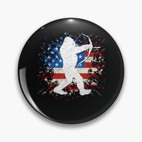 Item preview, Bigfoot Bow Hunting Archery American Flag Sasquatch Hunter designed and sold by Boutkimaewab.