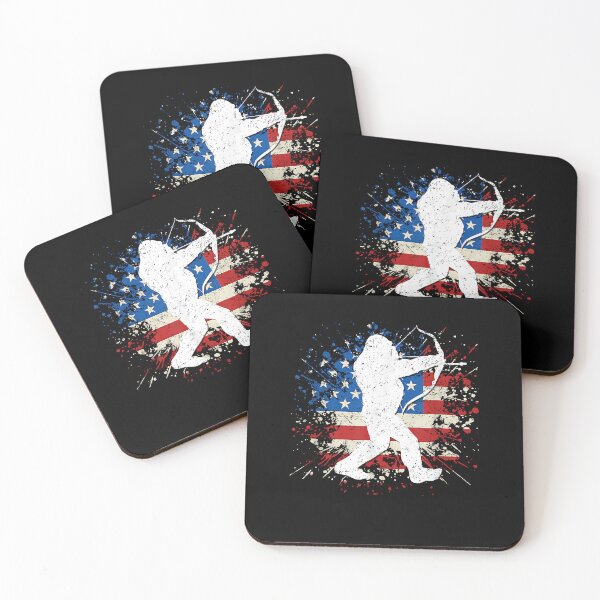 Item preview, Bigfoot Bow Hunting Archery American Flag Sasquatch Hunter designed and sold by Boutkimaewab.