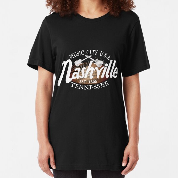 Nashville TN Tshirt Vintage Music City USA EST 1806 Gift Slim Fit T-Shirt
