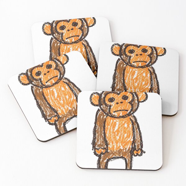 Item preview, It’s Fine Sad Monkey – Outsider Crayon Style Meme Art designed and sold by DiamondSkyShirt.