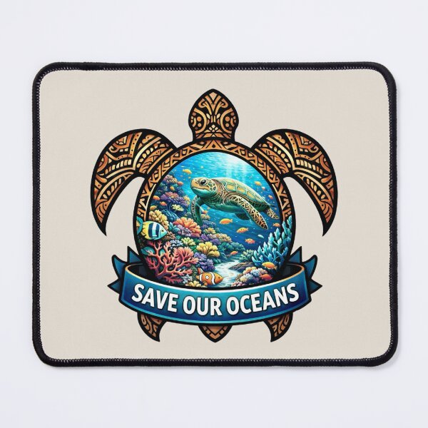 Item preview, Save Our Oceans - Polynesian Sea Turtle, Coral Reef designed and sold by Myra365Art.