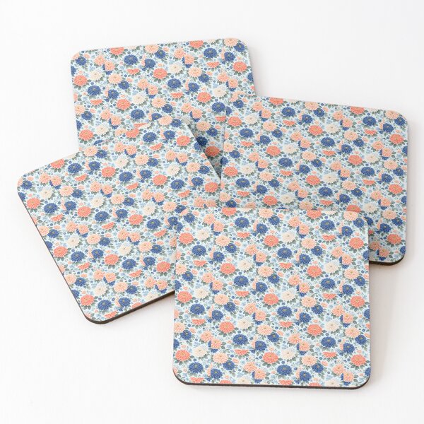 Item preview, Salmon Toned and Blue Warm Chrysanthemum Design designed and sold by scicilysimonee.