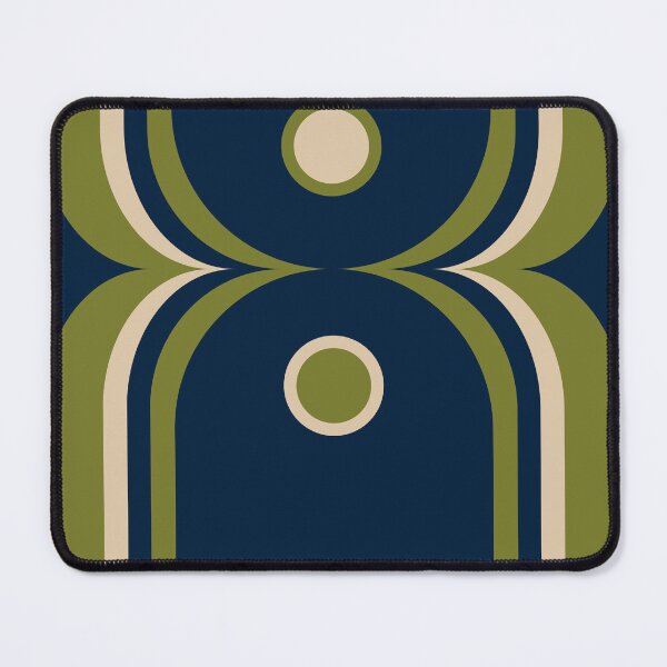 Item preview, Mod Curves Retro Abstract in Navy Blue and Olive Green designed and sold by kierkegaard.