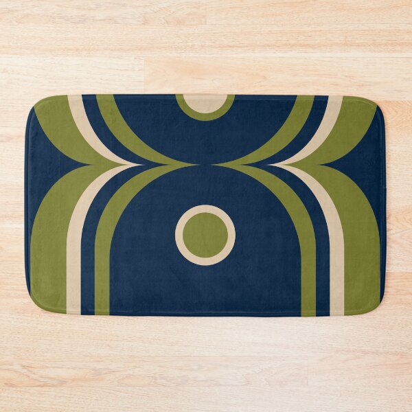 Item preview, Mod Curves Retro Abstract in Navy Blue and Olive Green designed and sold by kierkegaard.