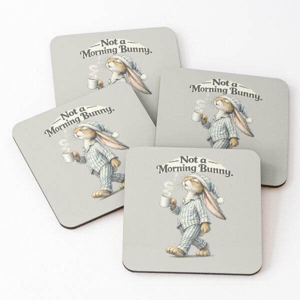 Item preview, Funny Bunny with cup of coffee .Not a Morning Bunny. designed and sold by Natart1004.