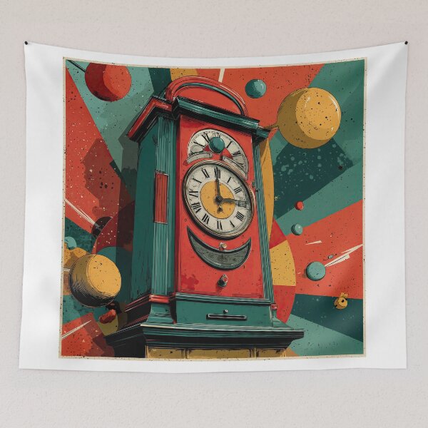 Item preview, Cosmic Timekeeper: Surreal Grandfather Clock designed and sold by ForeverPrintsOK.
