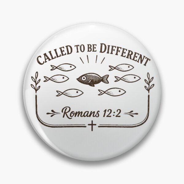 Item preview, Called to be Different - Romans 12 Retro Christian Minimalist Farmhouse Fish  designed and sold by Blood Washed Apparel.