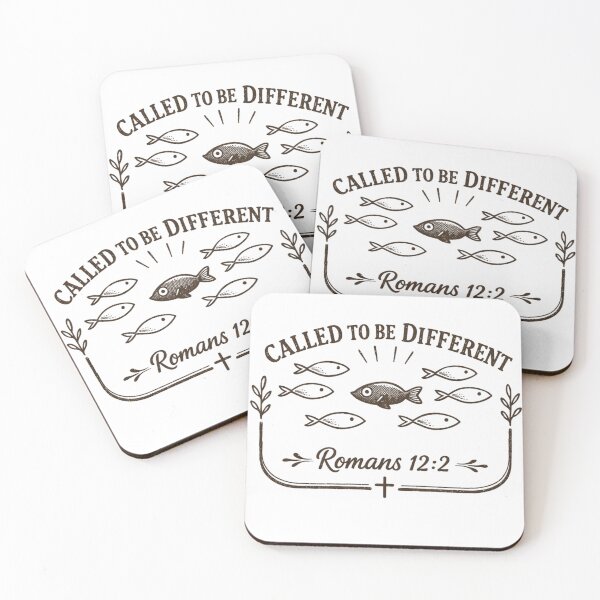 Item preview, Called to be Different - Romans 12 Retro Christian Minimalist Farmhouse Fish  designed and sold by Blood Washed Apparel.