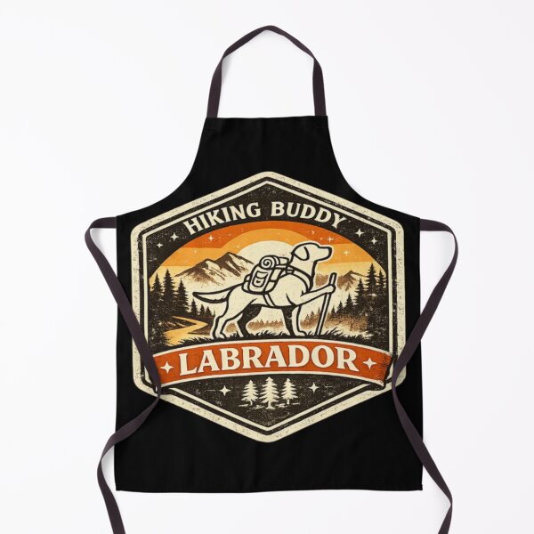 Item preview, Labrador Outline Hiking – Retro Adventure Badge | Dog Dad Gift designed and sold by PawPrintCustom.