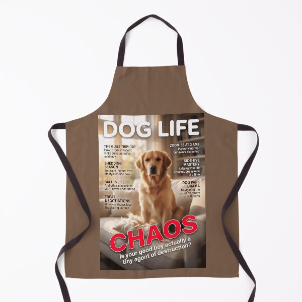 Item preview, Golden Retriever Guilt Trip: Funny Dog Life Magazine Cover Art designed and sold by FrancophileFun.