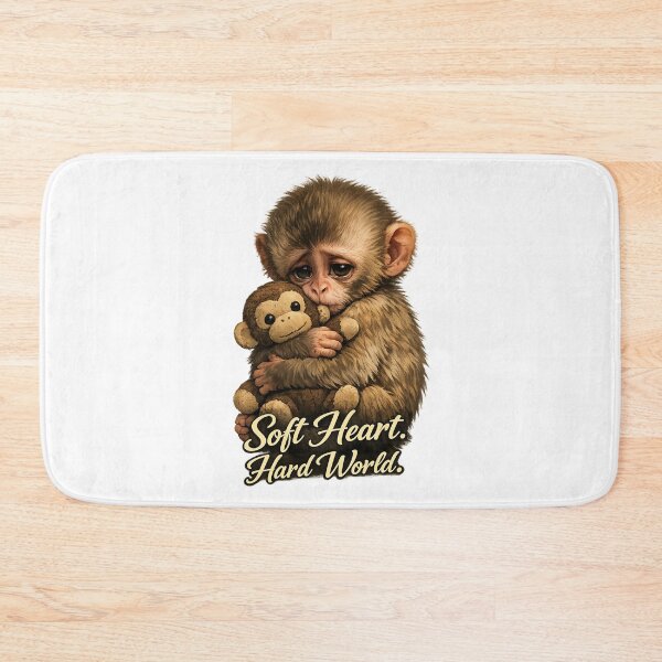 Item preview, Soft Heart Hard World Baby Monkey – Emotional Comfort Plush Toy Aesthetic designed and sold by inaveed.