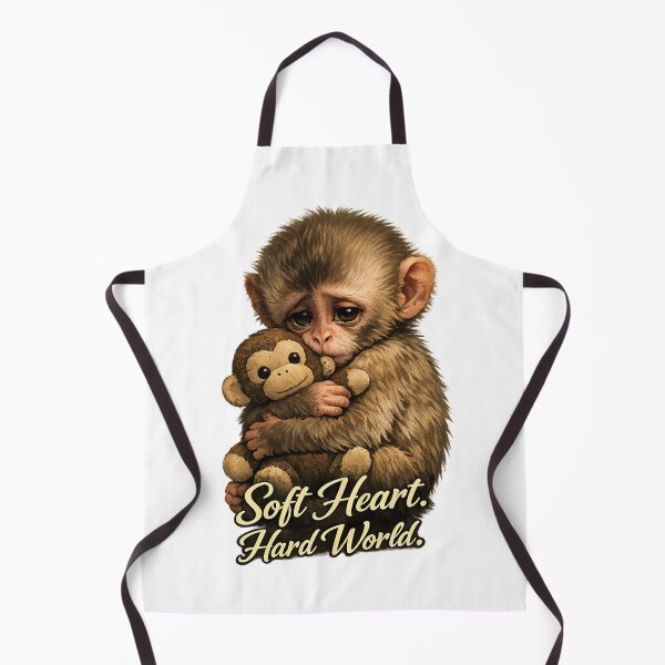 Item preview, Soft Heart Hard World Baby Monkey – Emotional Comfort Plush Toy Aesthetic designed and sold by inaveed.