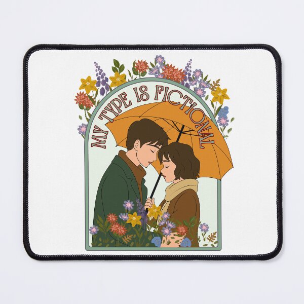 Item preview, “My Type Is Fictional” – Cozy Literary Romance Art designed and sold by NightingaleBooks.