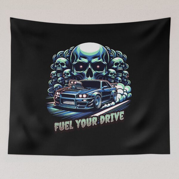 Item preview, Fuel Your Drive Skull Street Racing Supercharged Car Gearhead Racing designed and sold by CarantinedChaos.