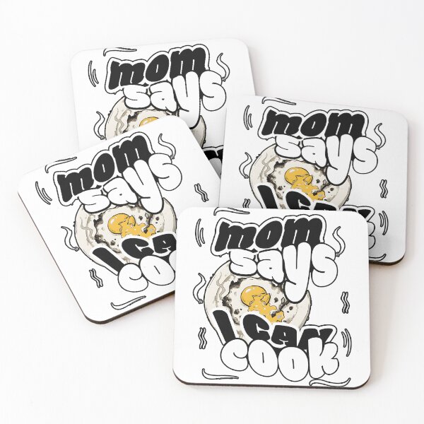 Item preview, Mom says I can cook, funny design, food, words, fun, egg designed and sold by wizard-work.