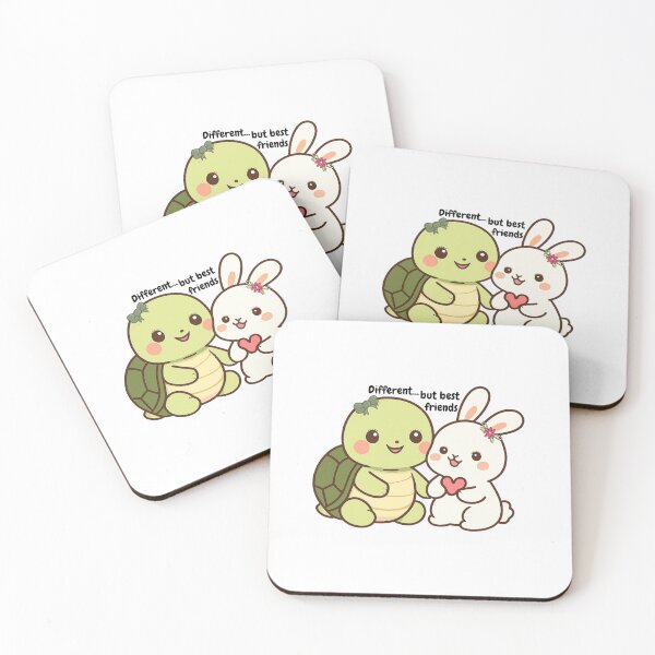 Item preview, Best Friends – Cute Turtle and Bunny Kawaii Friendship Gift designed and sold by Dudydesigns2025.