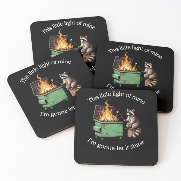 Item preview, This Little Light Of Mine I’m Gonna Let It Shine Raccoon Dumpster Fire Meme designed and sold by krystalRomanart.