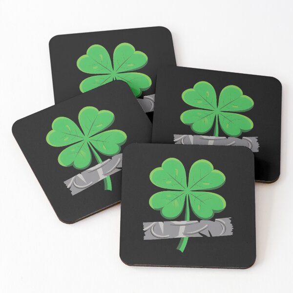 Item preview, Taped Lucky Clover — Patched Luck Minimal Four Leaf Shamrock Symbol designed and sold by NaturEdeN.