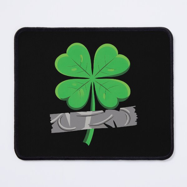 Item preview, Taped Lucky Clover — Patched Luck Minimal Four Leaf Shamrock Symbol designed and sold by NaturEdeN.