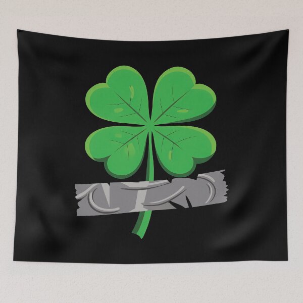 Item preview, Taped Lucky Clover — Patched Luck Minimal Four Leaf Shamrock Symbol designed and sold by NaturEdeN.