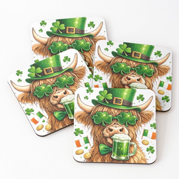 Item preview, St Patricks Day Highland Cow designed and sold by will freed18.